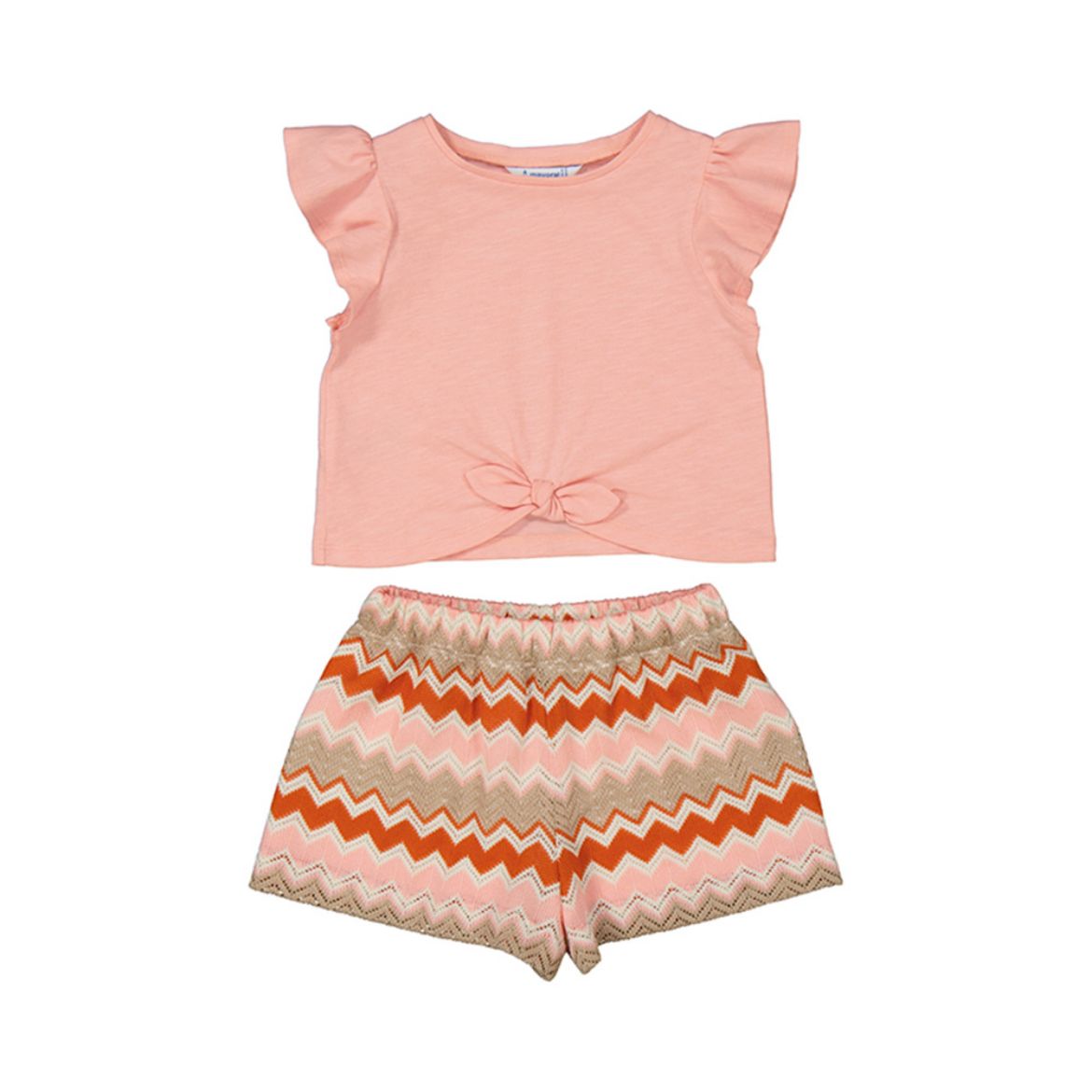 Picture of Mayoral Girls Pink Knitted Short Set