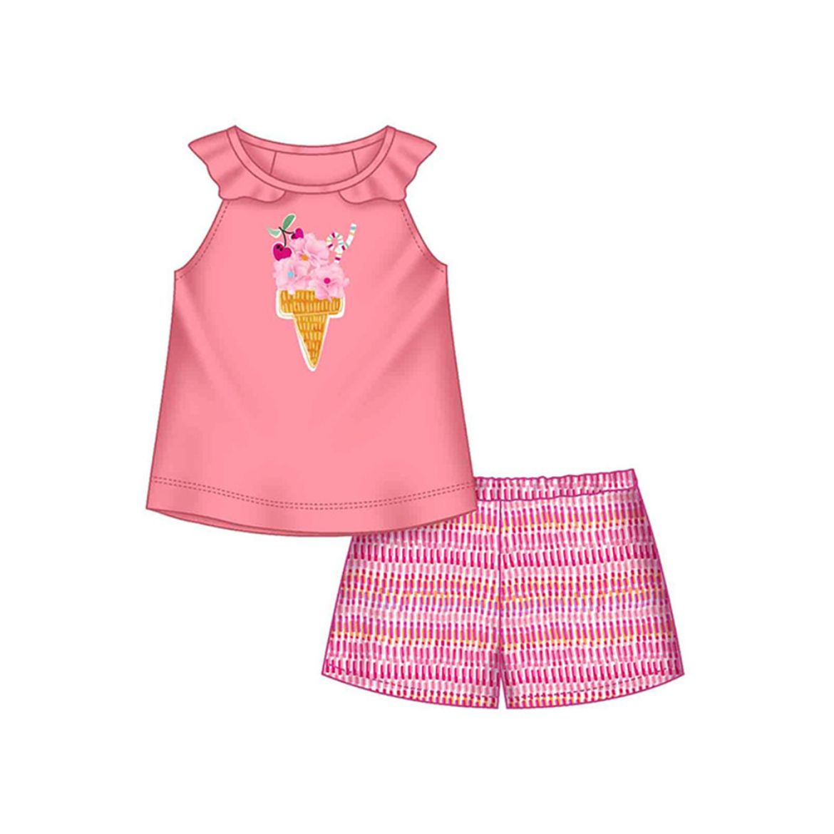 Picture of Mayoral Girls Pink Ice-Cream Short Set