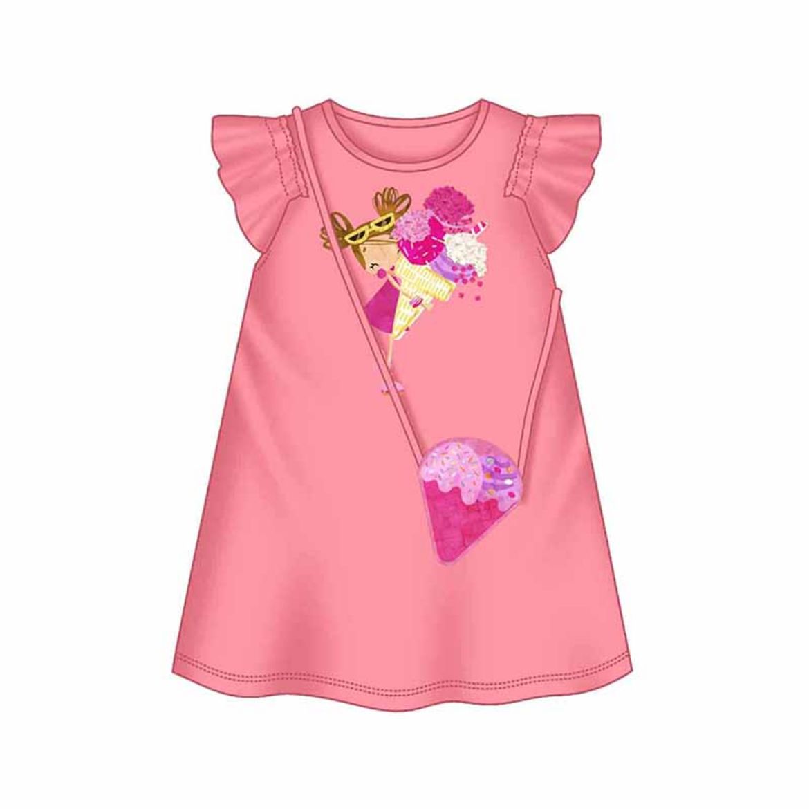 Picture of Mayoral Girls Pink Ice-Cream Bag Dress