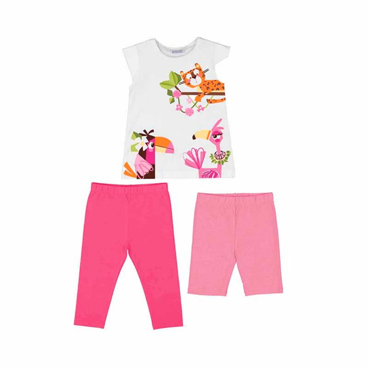 Picture of Mayoral Girls Pink Parrot Leggings Set