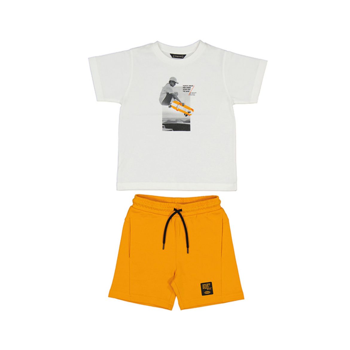 Picture of Mayoral Boys Orange Skateboard Short Set