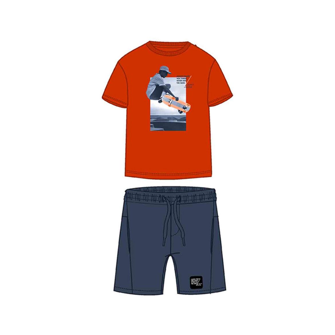 Picture of Mayoral Boys Navy Skateboard Short Set