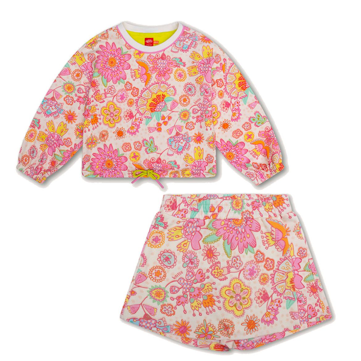 Picture of Oilily Girls Flower Printed Hexima Jumper & Palace Short Set 