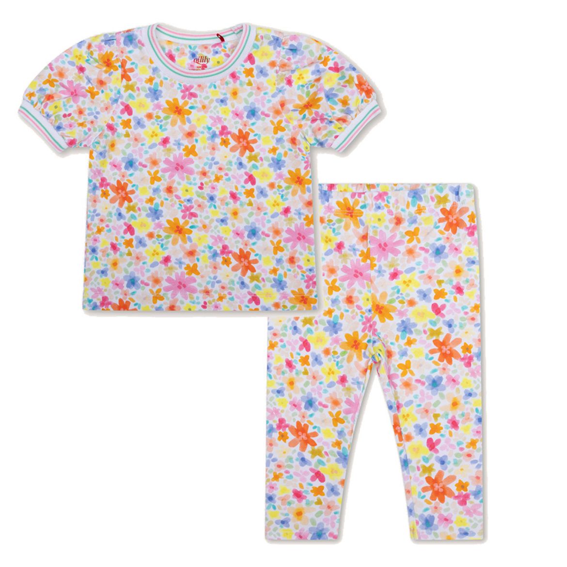 Picture of Oilily Girls Flower Printed Tjerry Top & Peppy Leggings Set