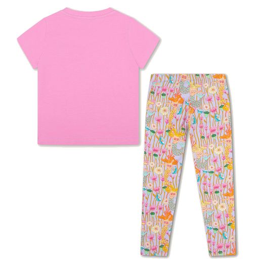 Picture of Oilily Girls Pink Tak T-Shirt & Lilac Peppy  Leggings Set