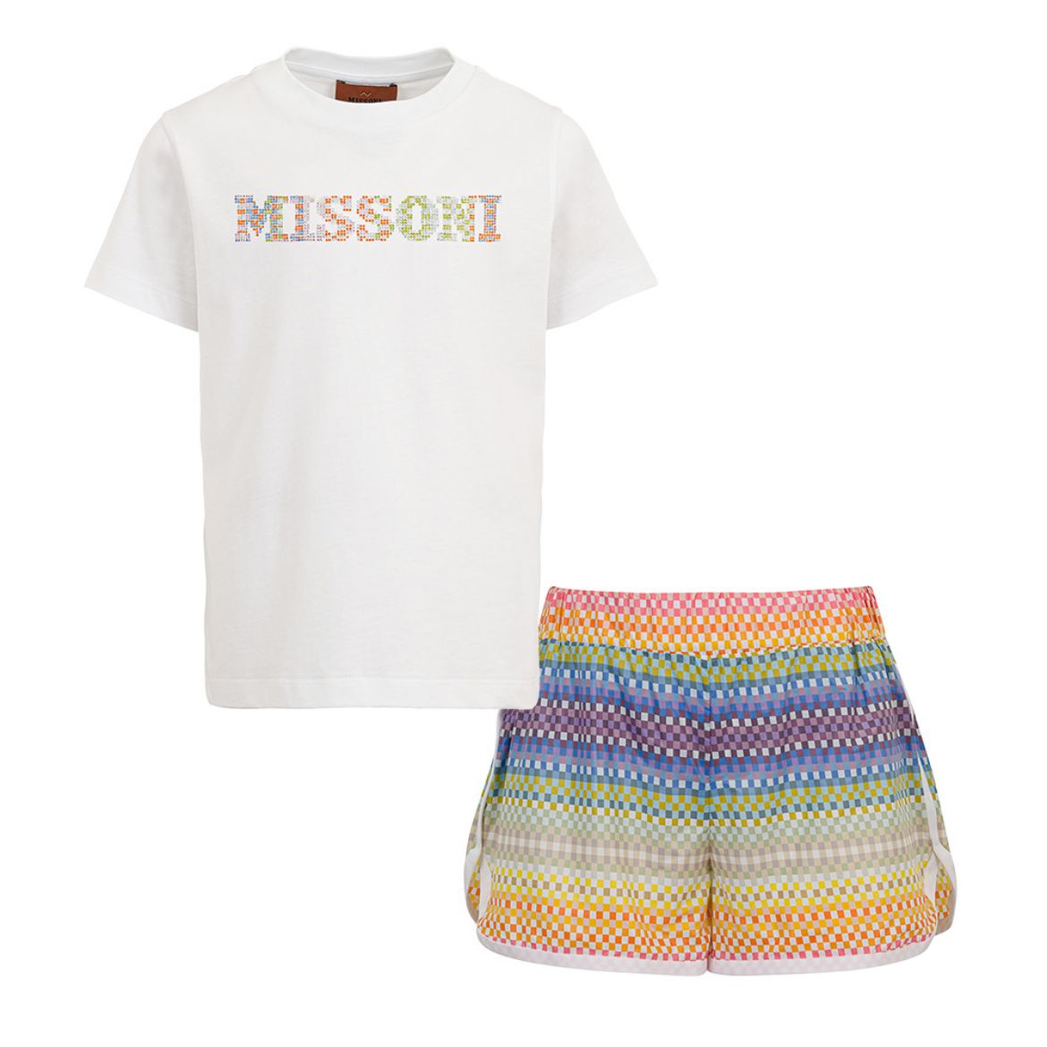 Picture of Missoni Girls Orange Zigzag T-Shirt & Shorts Set