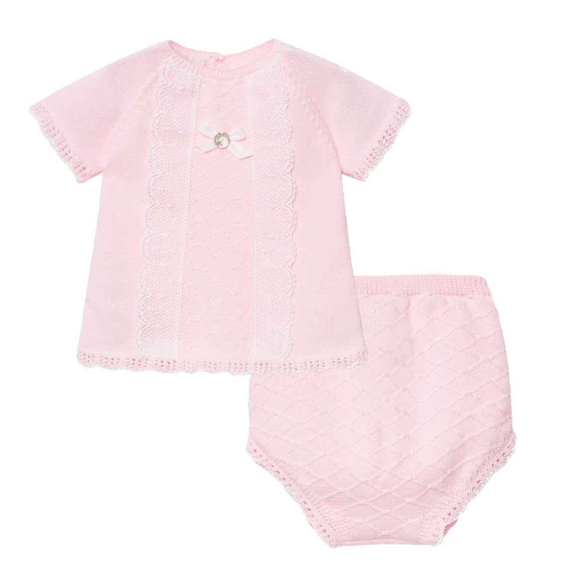 Picture of Paz Rodriguez Baby Girls Pink Knitted Short Set