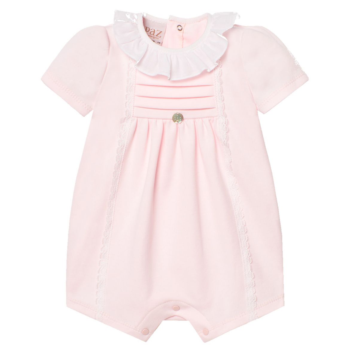 Picture of Paz Rodriguez Baby Girls Pink Cotton Short Romper