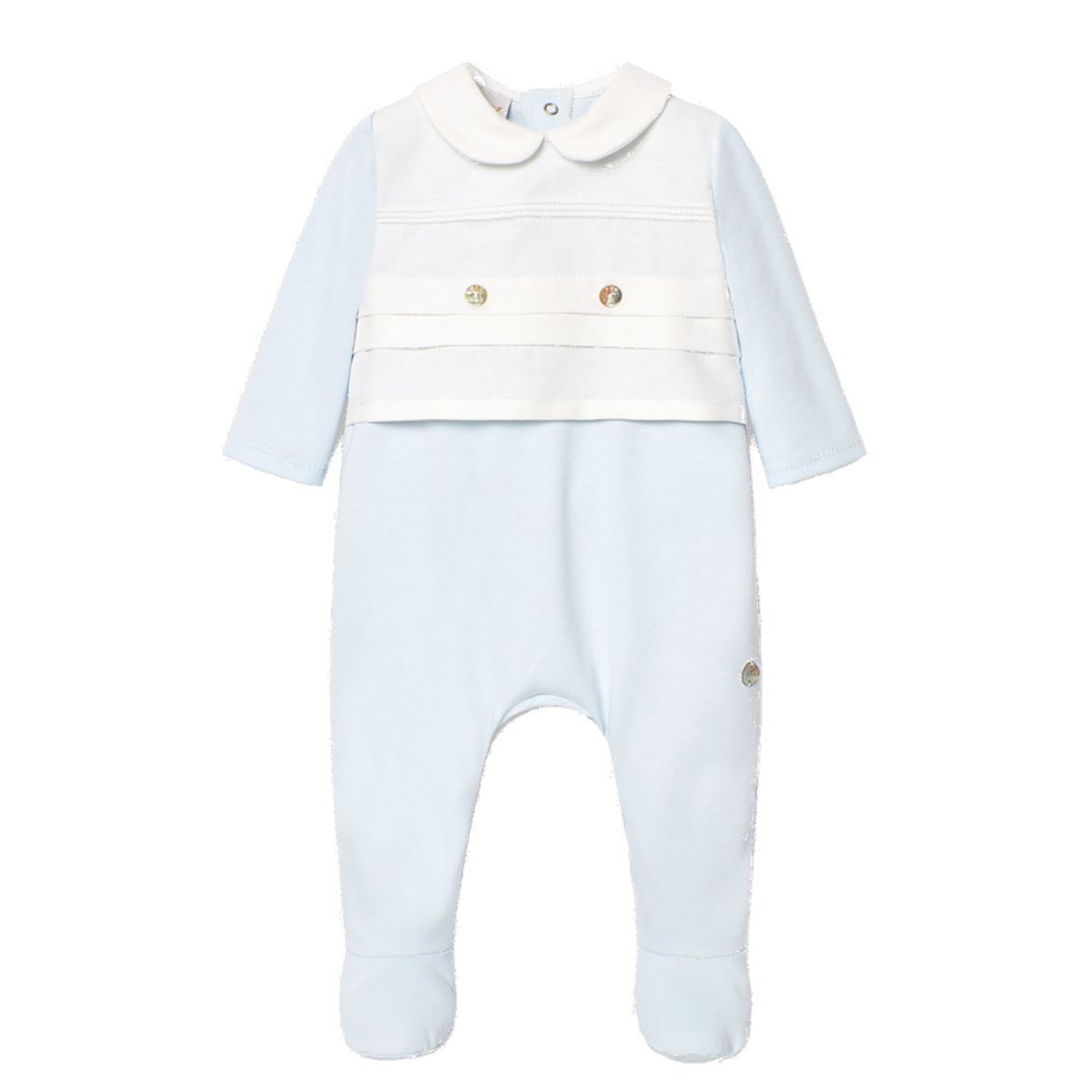 Picture of Paz Rodriguez Baby Boys Blue Cotton Babygrow