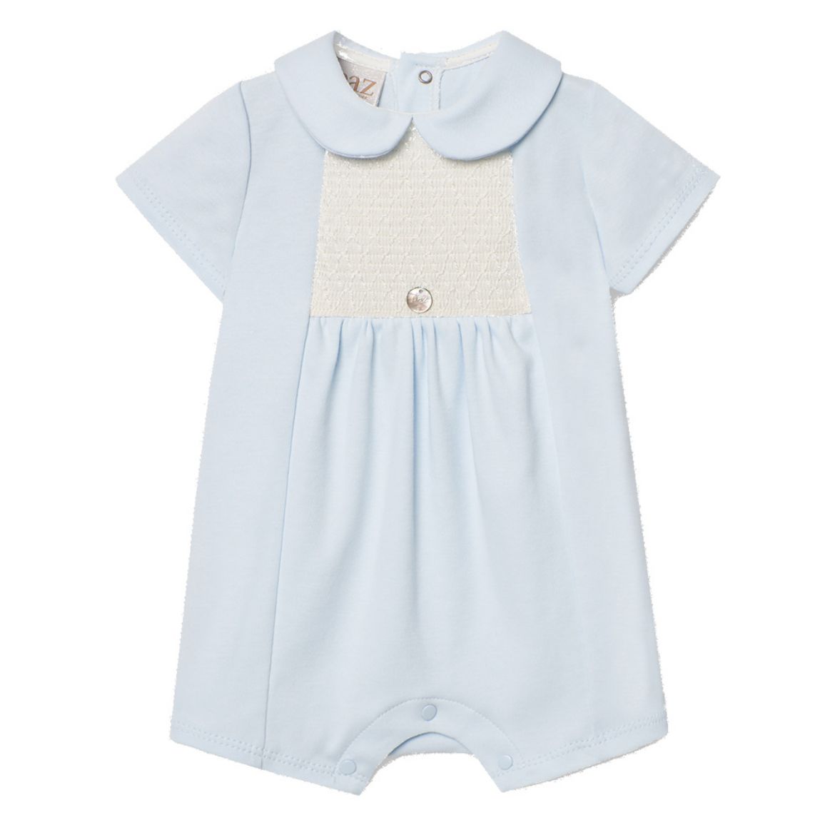 Picture of Paz Rodriguez Baby Boys Blue Cotton Short Romper