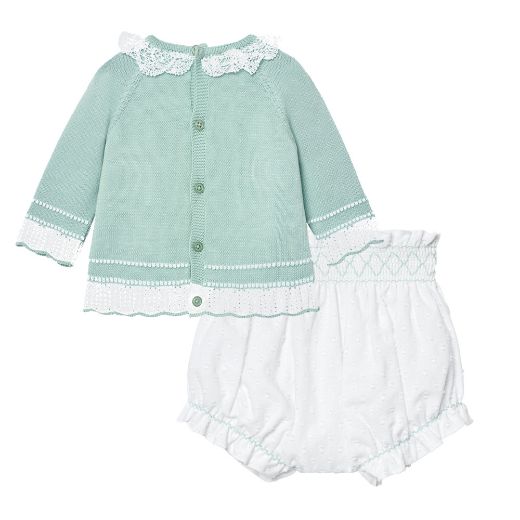 Picture of Paz Rodriguez Baby Girls Mint Knitted Top & White Knicker Set