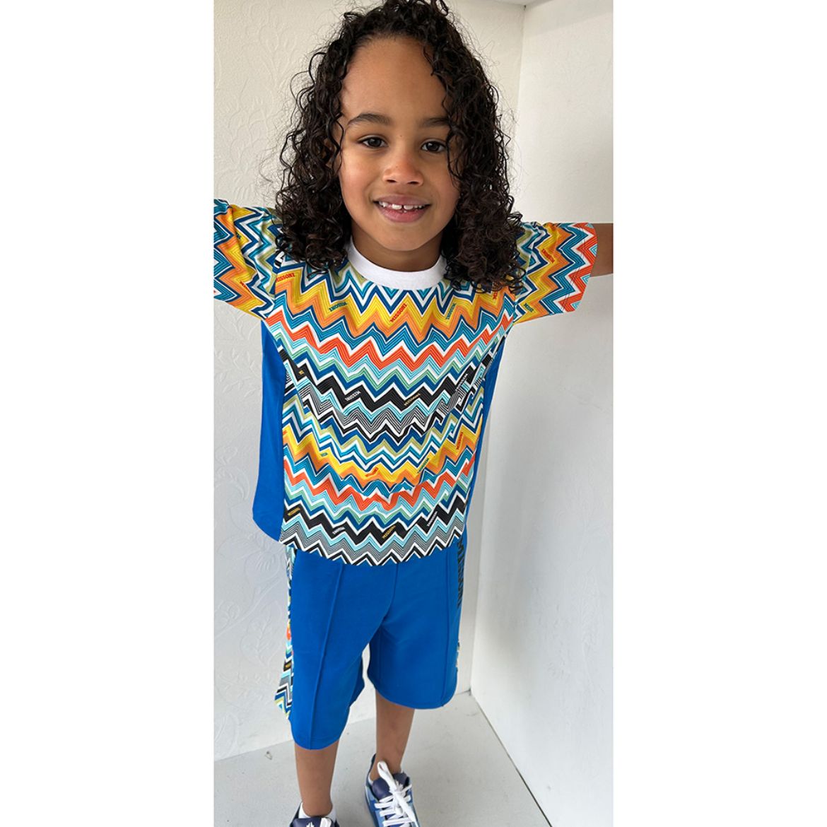 Picture of Missoni Boys Blue Zigzag T-Shirt & Blue Shorts Set