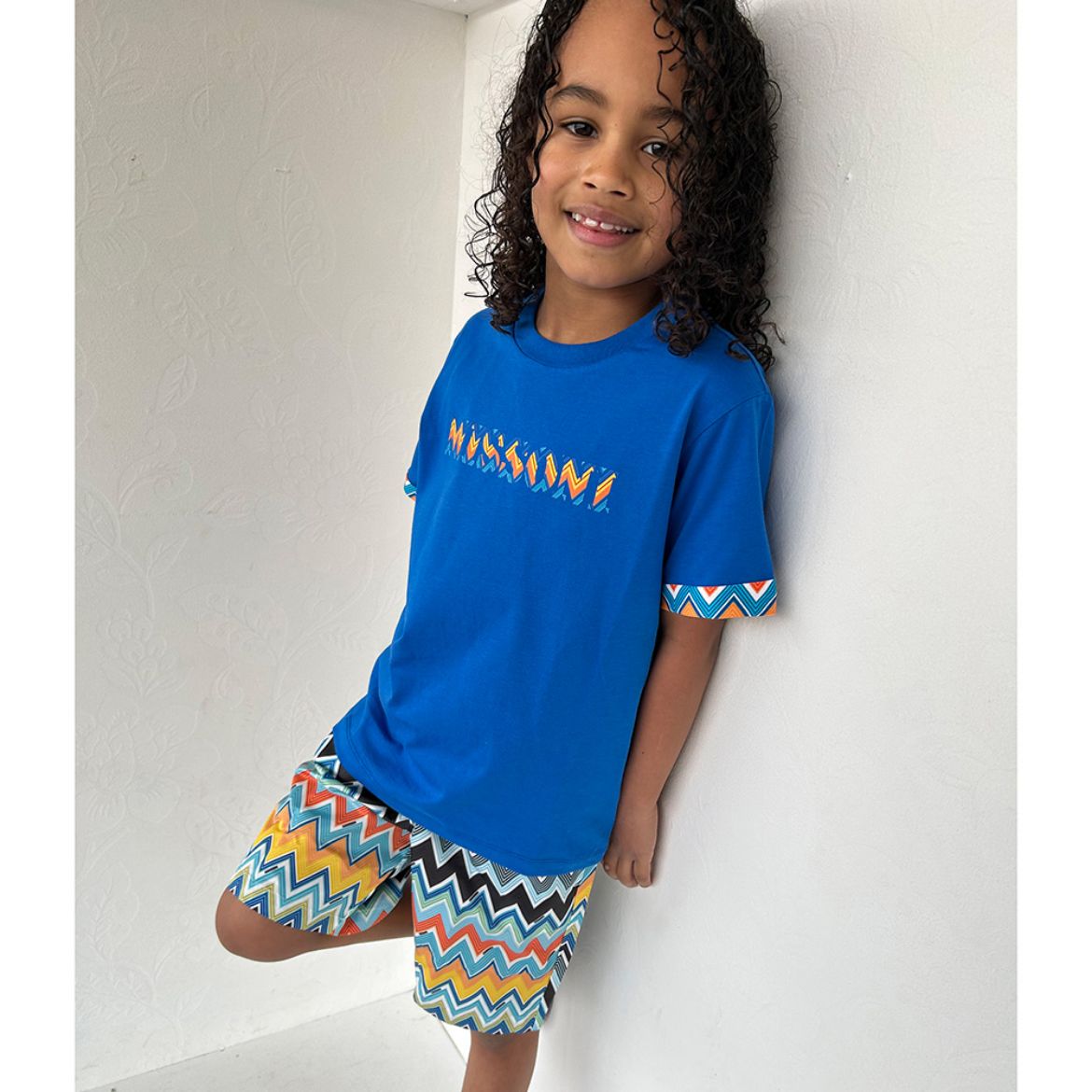 Picture of Missoni Boys Blue T-Shirt & Zigzag Swim Shorts Set