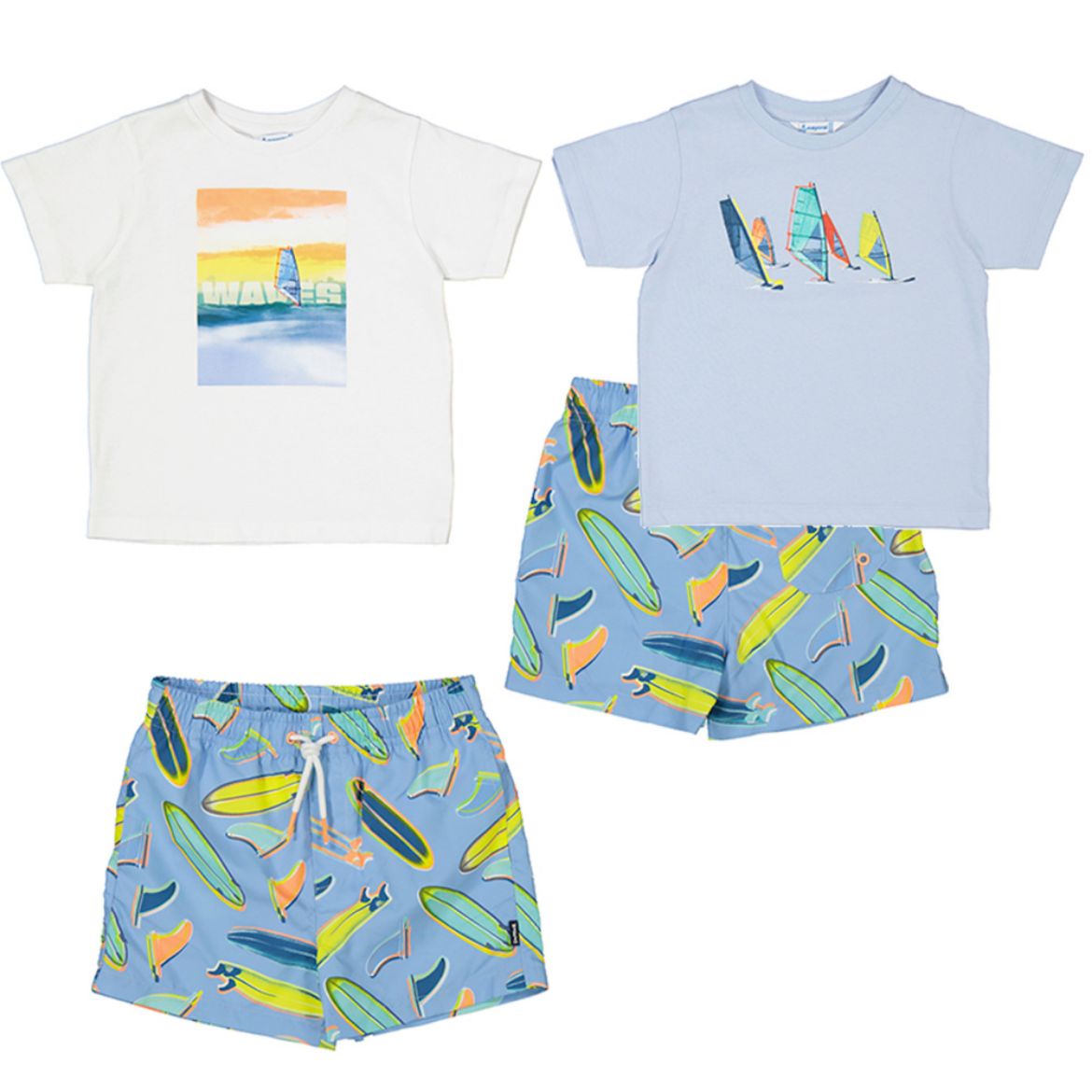 Picture of Mayoral Boys Blue 2 Pack T-Shirt & Swim Short Set