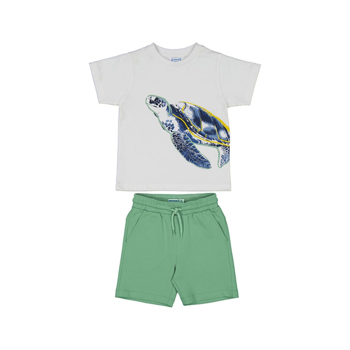 Picture of Mayoral Boys Green Turtle T-Shirt & Short Set