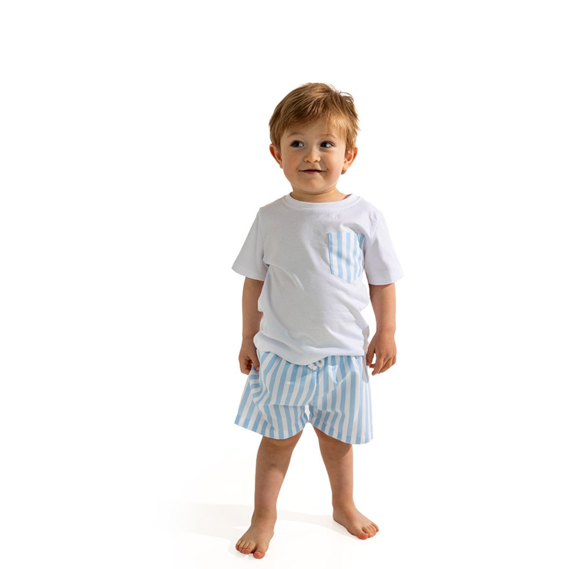 Picture of Meia Pata Boys Blue Stripe T-Shirt & Swimshort Set